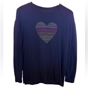 Crown & Ivy Kids Black Long Sleeve with Heart Design